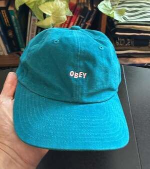 Obey Lowercase Pigment Dyed 6-Panel Snapback Hat Teal